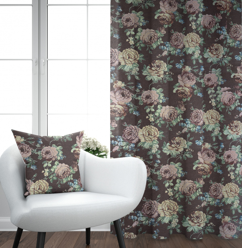 Ervi gobelínový termo závěs - Gold hnědý