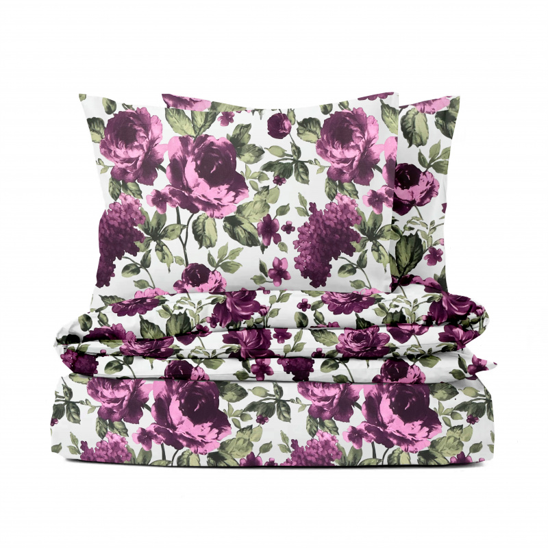 #Ervi bavlněné povlečení  - fialové hortenzie a pivoňky  220x240 cm