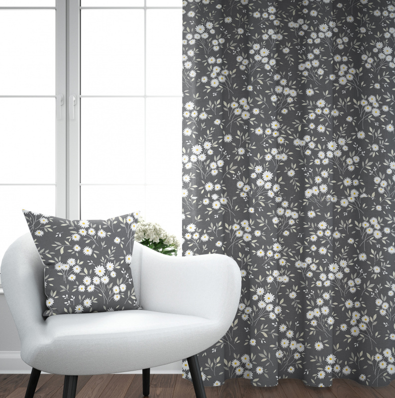 Ervi Bavlněný závěs - kytice sedmikrásek