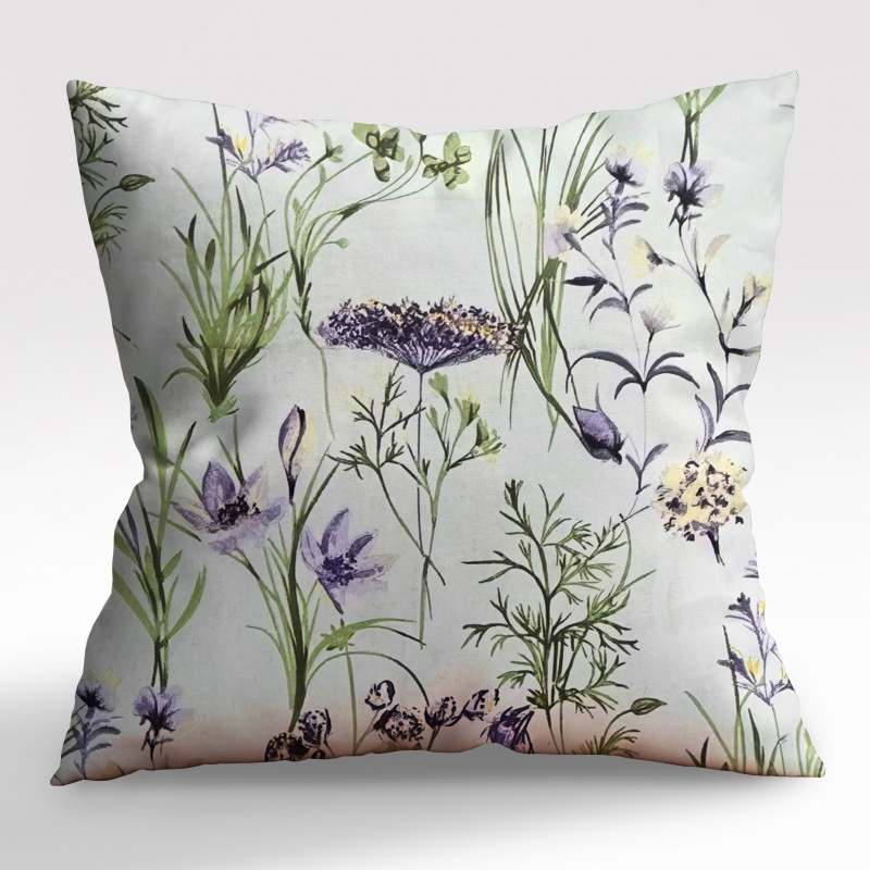 Ervi povlak na polštář Bavlněný - fialová letní louka