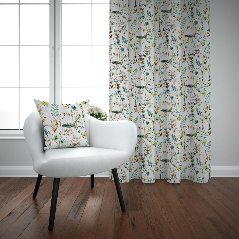 Ervi Bavlněný závěs - tyrkysová letní louka