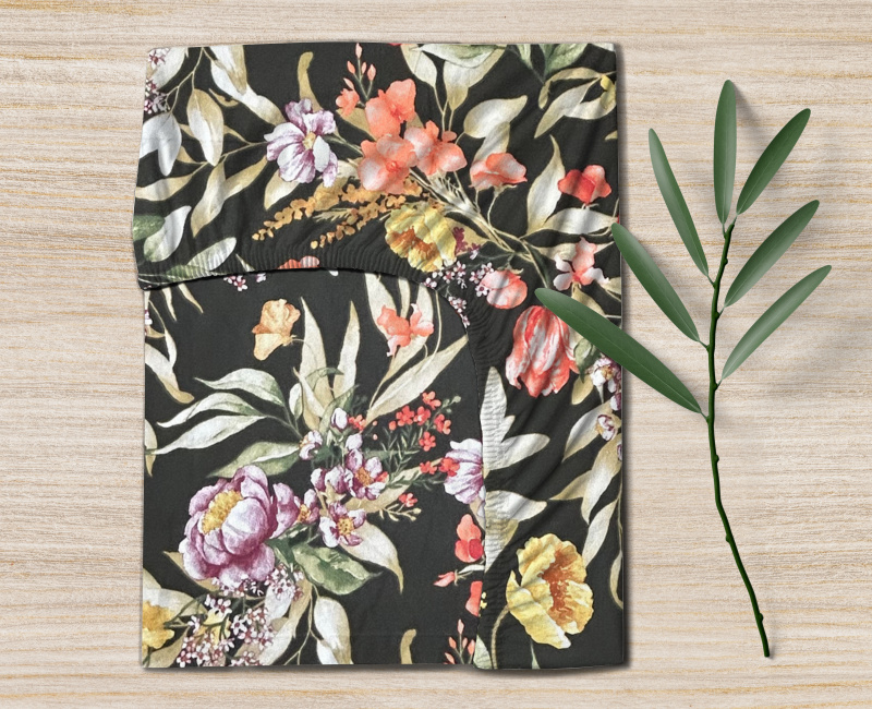 Ervi Bavlněné napínací prostěradlo - Květinová elegance