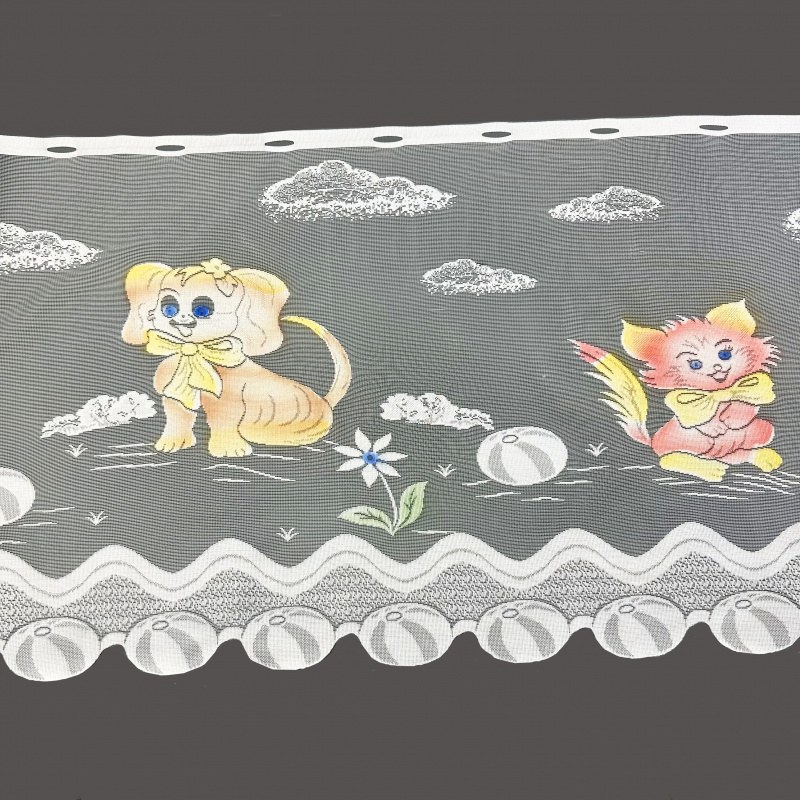 Vitrážová žakárová záclona 6047, výška 40,60 cm, metráž