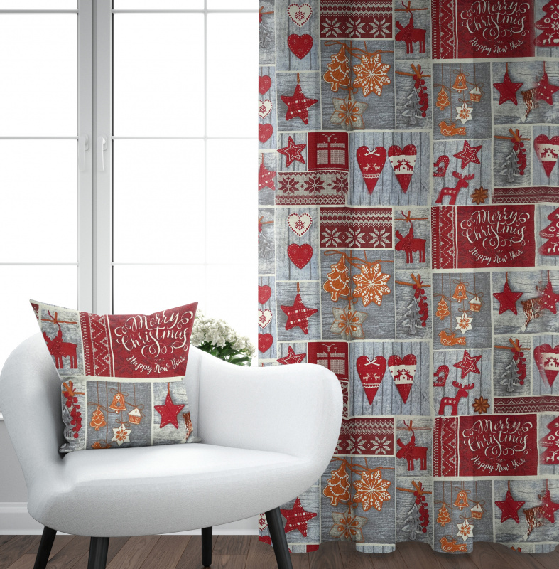 Ervi dekorační závěs - Sváteční kouzlo červené