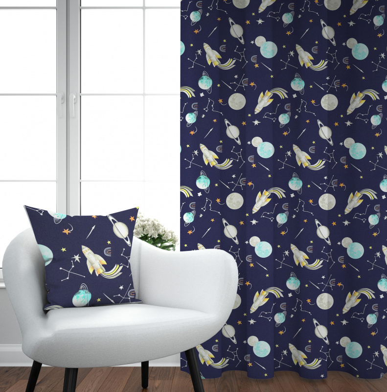 Ervi bavlněný závěs - Vesmírná dobrodružství