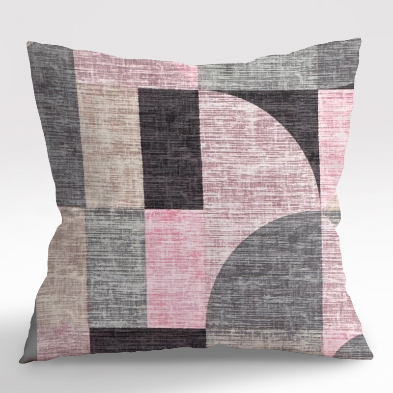 Ervi povlak na polštář FLANELOVÝ - Abstrakce růžovo-šedá