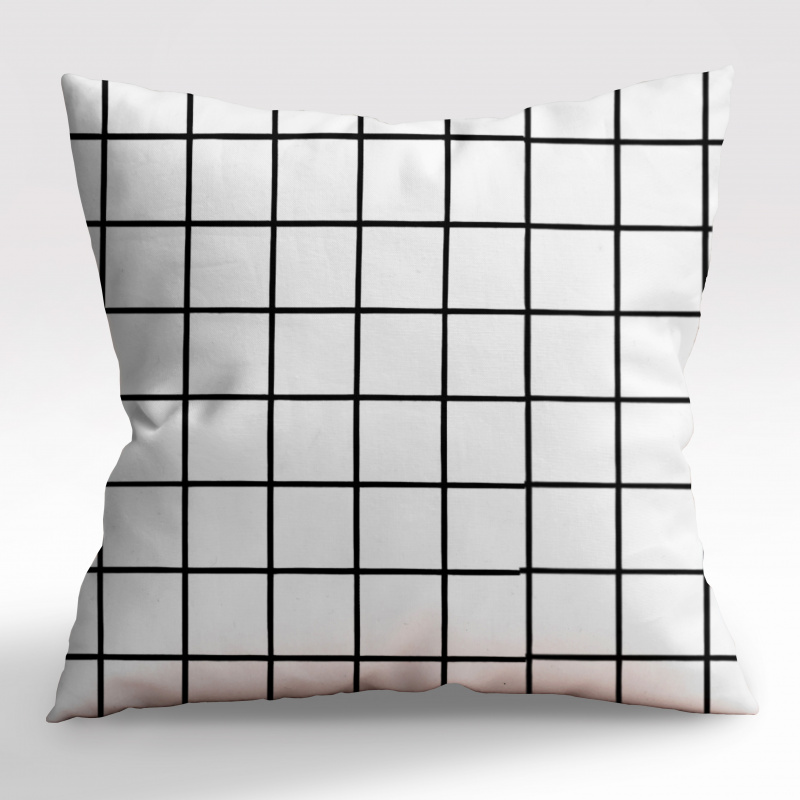 Ervi povlak na polštář Bavlněný - Elegantní bílé čtverce