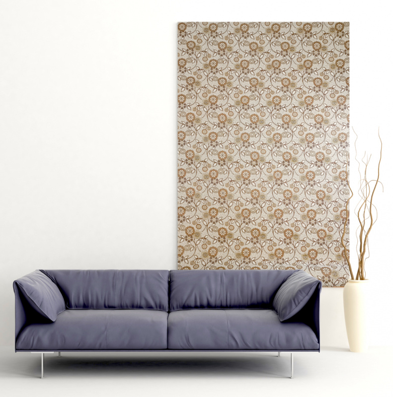 Ervi nástěnný gobelín Asetat - kviti hnědé 326