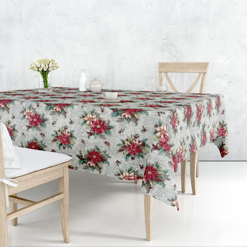 Ervi Gobelínový ubrus na stůl čtvercový - Kouzlo vánočních květin