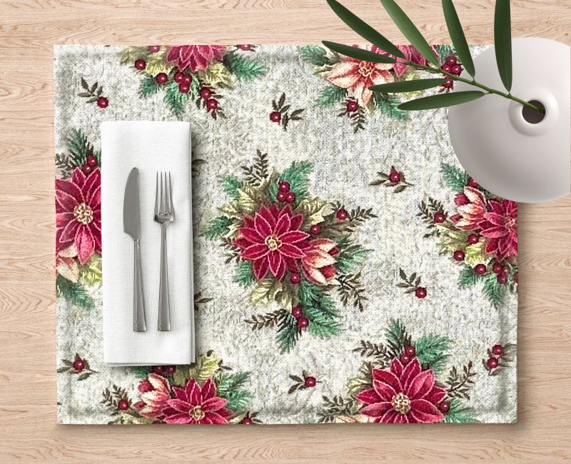 Ervi Gobelínové prostírání na stůl - Kouzlo vánočních květin