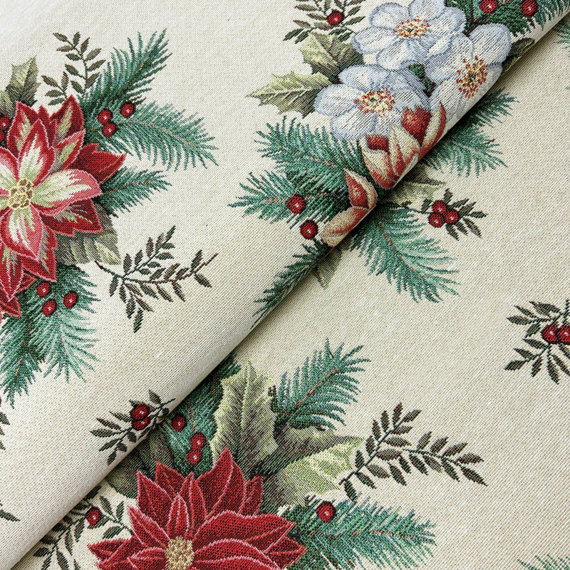 Ervi Gobelínový ubrus na stůl čtvercový - Přírodní vánoční harmonie