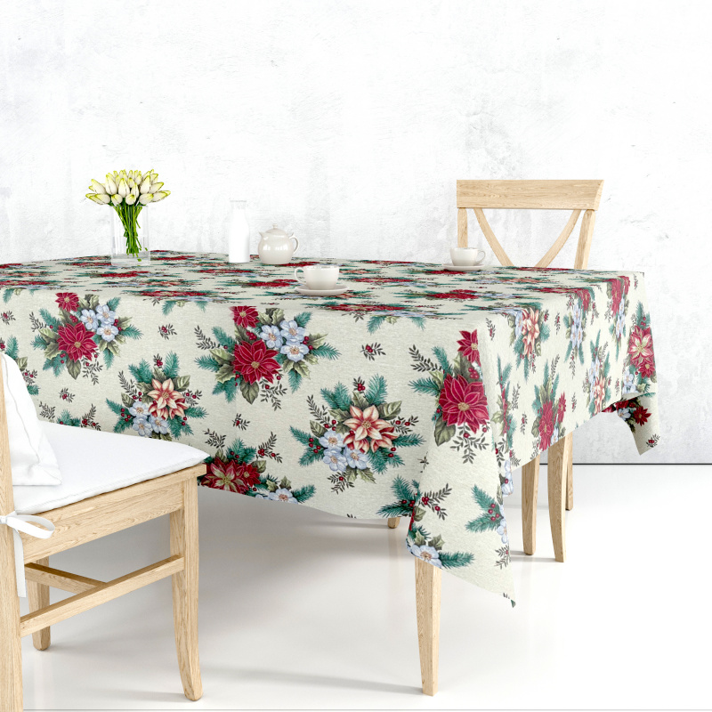 Ervi Gobelínový ubrus na stůl obdélníkový - Přírodní vánoční harmonie