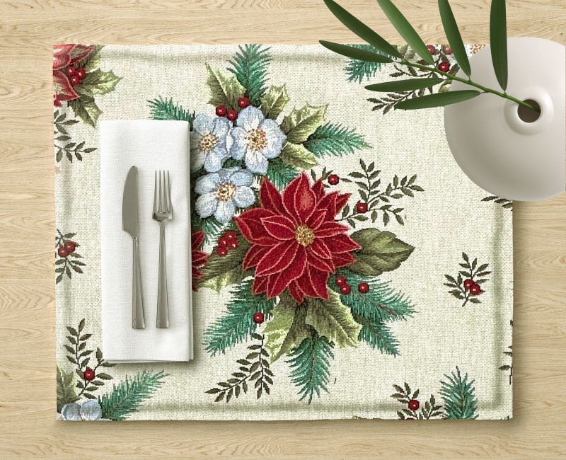 Ervi Gobelínové prostírání na stůl - Přírodní vánoční harmonie