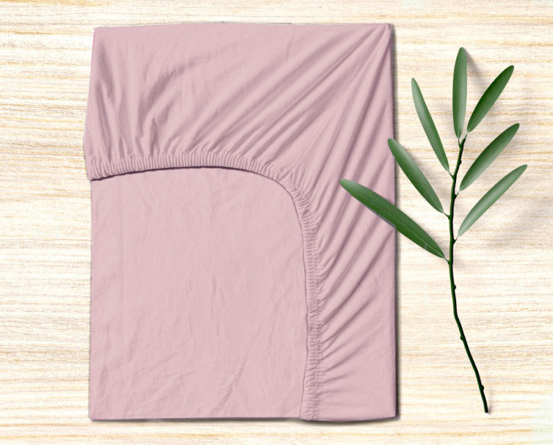 #Ervi bavlněné napínací prostěradlo -  pudrové 80x200 cm