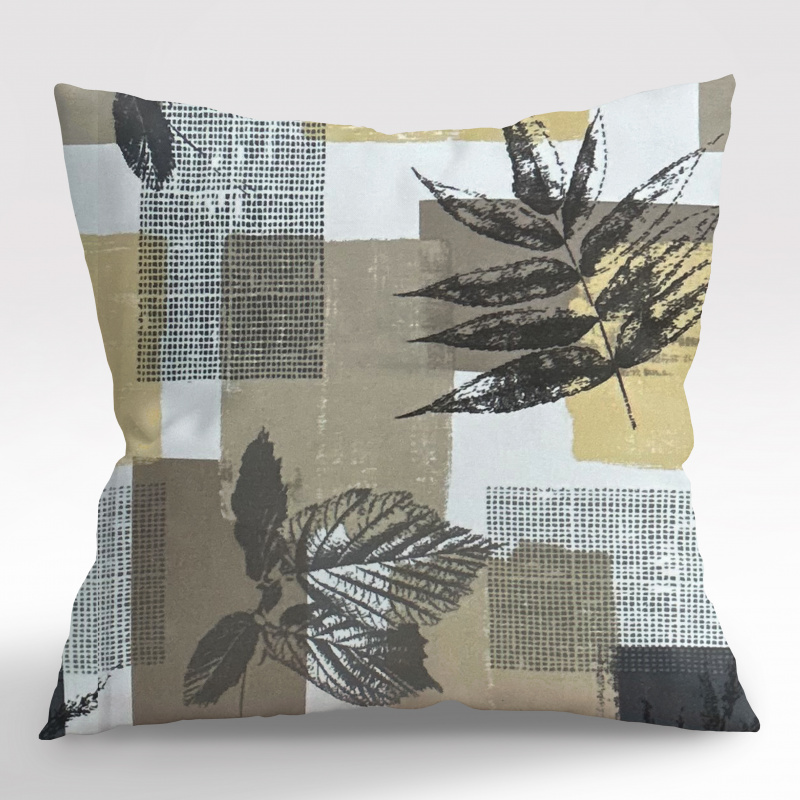 Ervi povlak na polštář FLANELOVÝ - Listy šedé