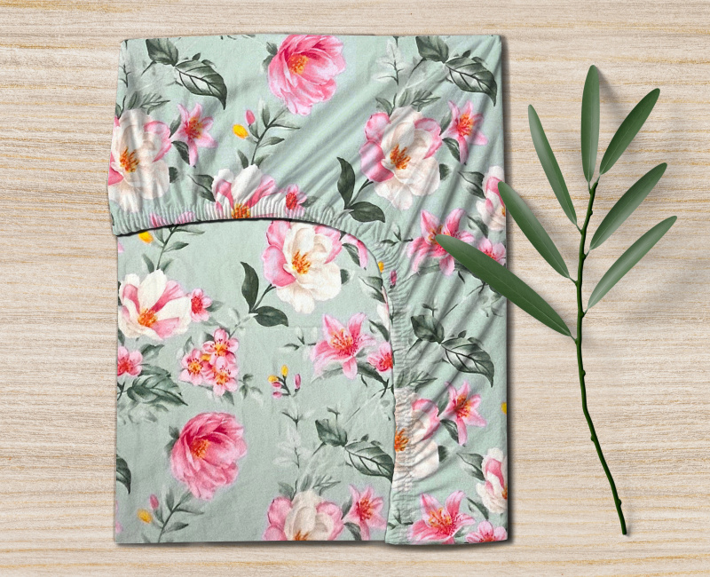 Ervi Bavlněné napínací prostěradlo - Magnolia a lilia