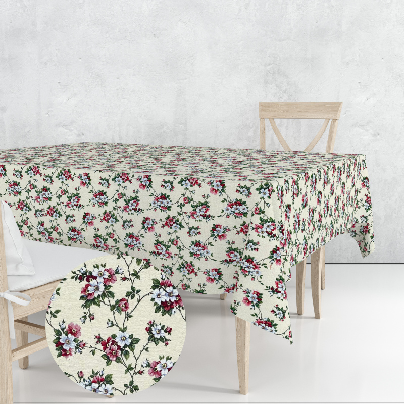 Ervi Gobelínový ubrus na stůl čtvercový - Květinová poezie