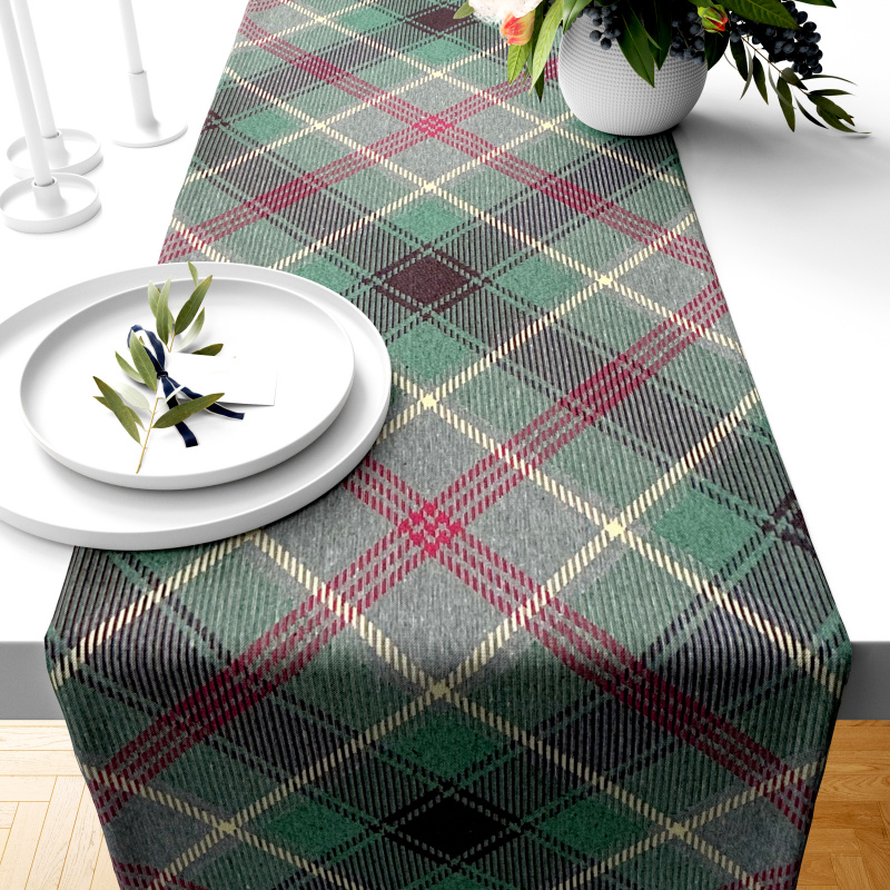 Ervi Gobelinový běhoun na stůl - Tradiční zelený tartan
