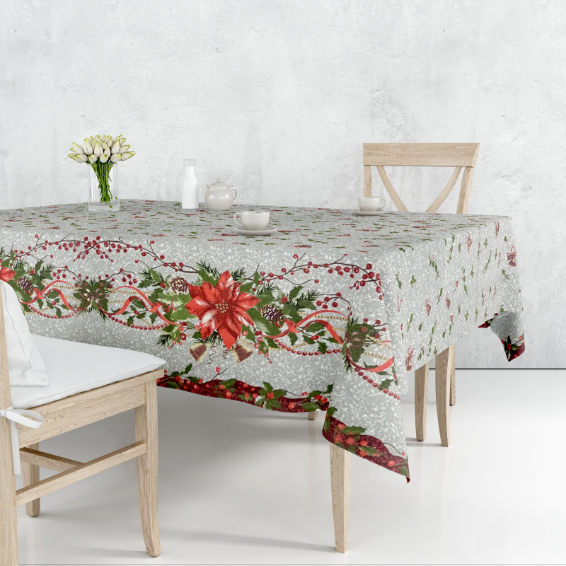 #Ervi bavlněný ubrus na stůl obdélníkový - Vánoční hvězda 150x300 cm