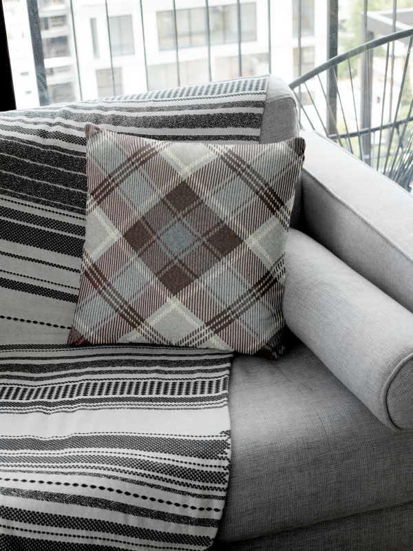 Ervi povlak na polštář Gobelínový - Tradiční šedý tartan