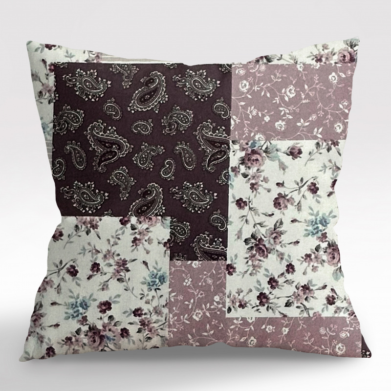 Ervi povlak na polštář FLANELOVÝ - Patchwork růžový