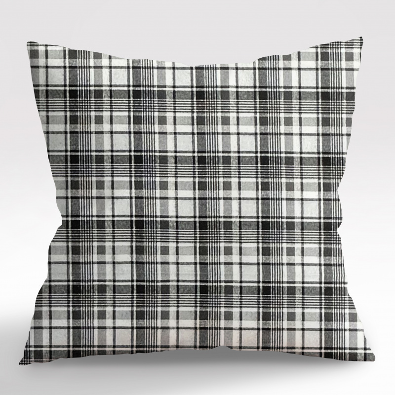 Ervi povlak na polštář FLANELOVÝ - bílo-černé karo