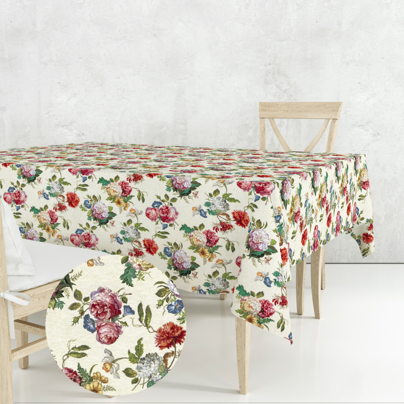 Ervi Gobelínový ubrus na stůl čtvercový - Ráj květin