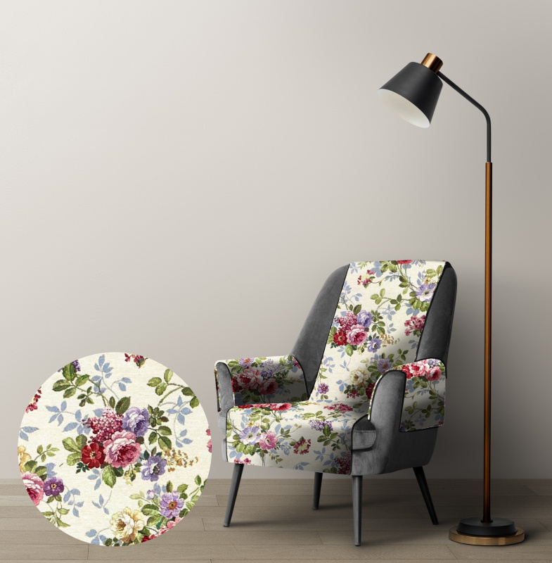 Ervi Gobelínový přehoz na křeslo - Letní rozkvet na krémovém