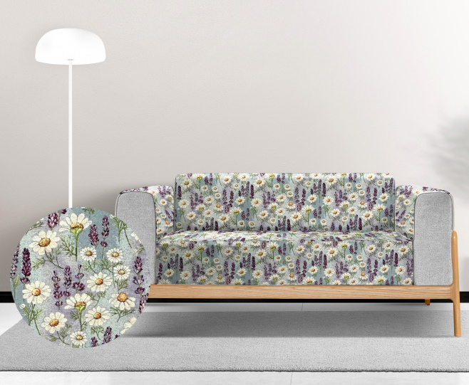 Ervi Gobelínový  přehoz na sedačku/postel - Kouzlo levandule a heřmánku