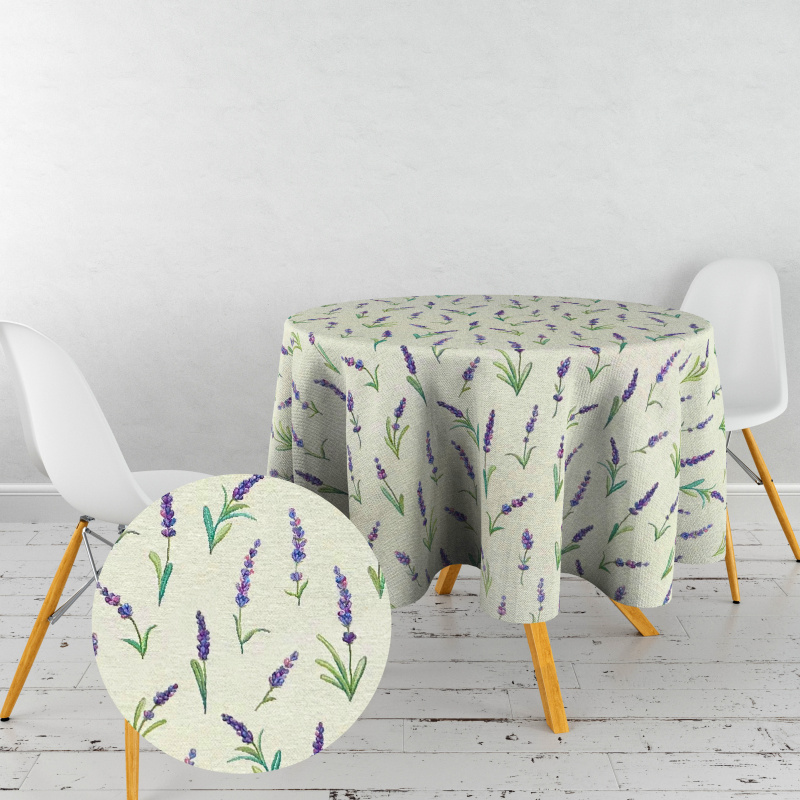Ervi Gobelínový ubrus na stůl kulatý - Levandulová elegance