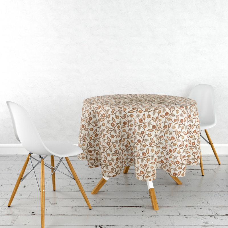 Ervi gobelínový ubrus na stůl kulatý - Asetat-kviti 301