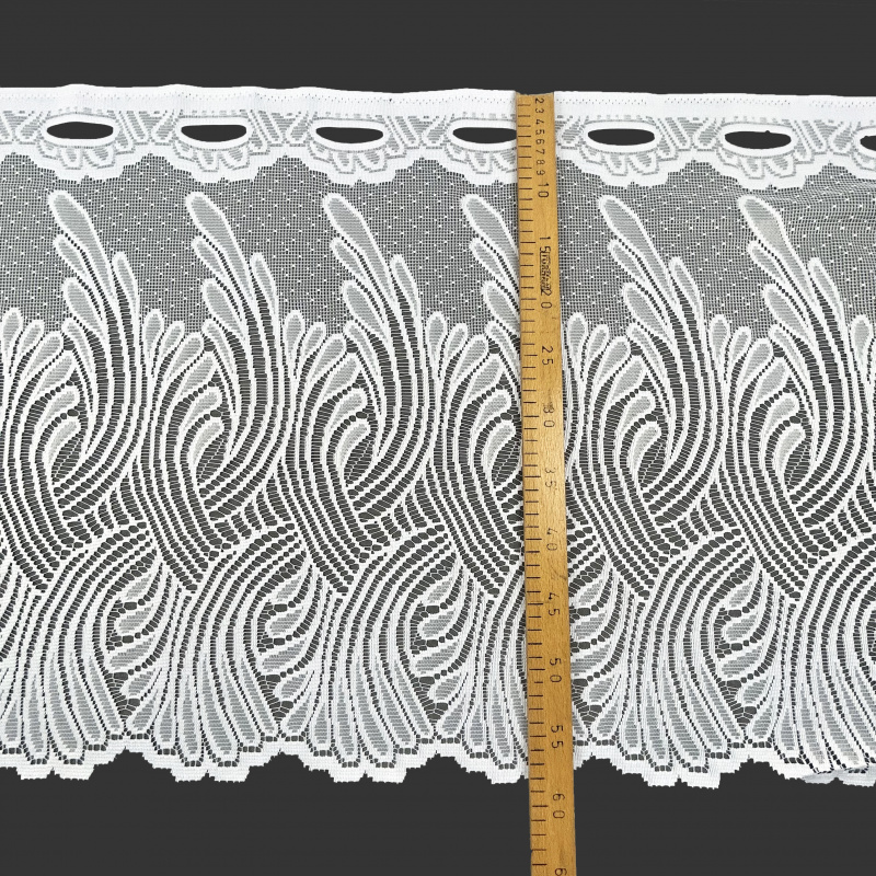 Vitrážová žakárová záclona 4648 - výška 40,60,90 cm , metráž