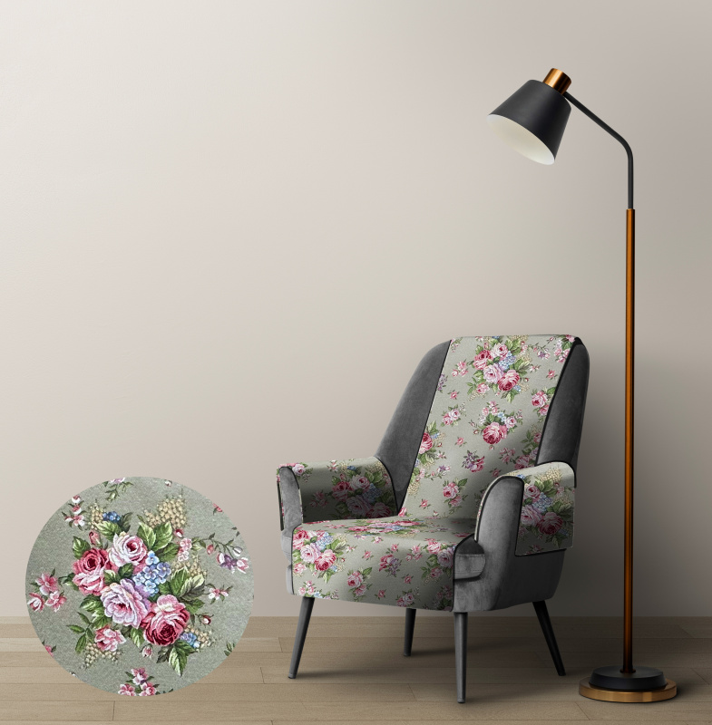 Ervi Gobelínový přehoz na křeslo - Letní rozkvet na šedohnědém