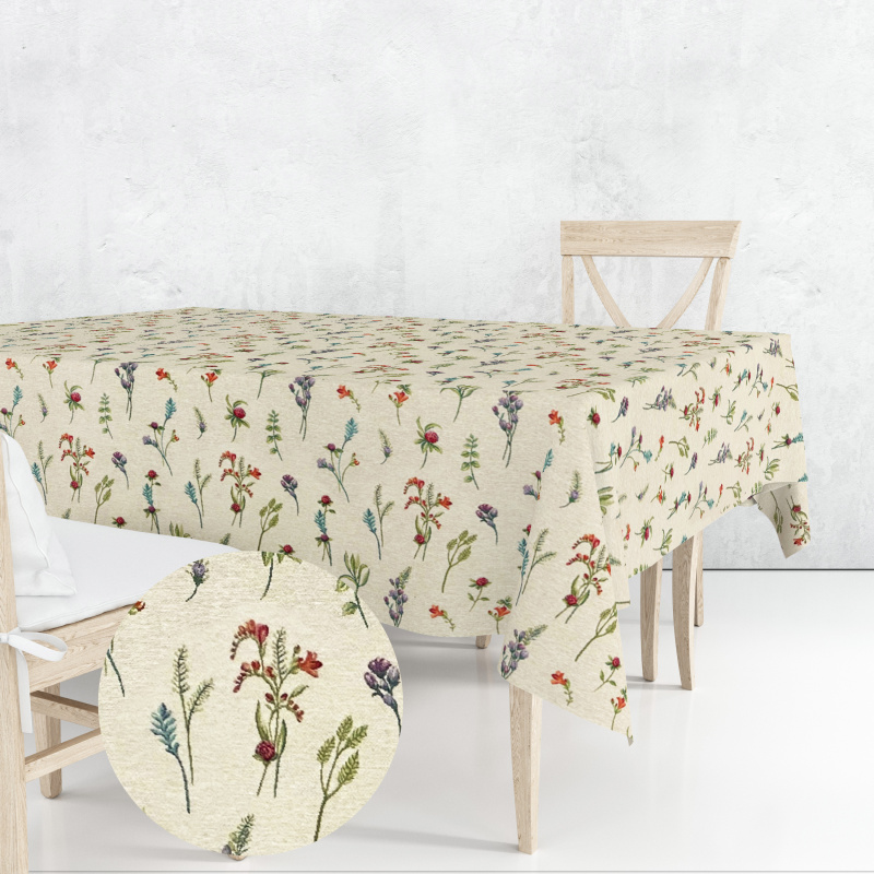 Ervi Gobelínový ubrus na stůl čtvercový - Květiny na loukách