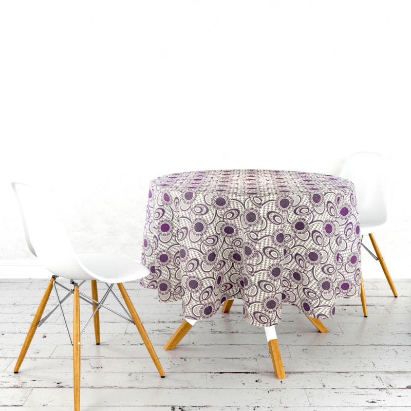 Ervi gobelínový ubrus na stůl kulatý - Cin fialový