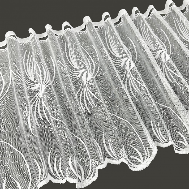 Vitrážová žakárová záclona 7044 - výška 40,60,90 cm , metráž