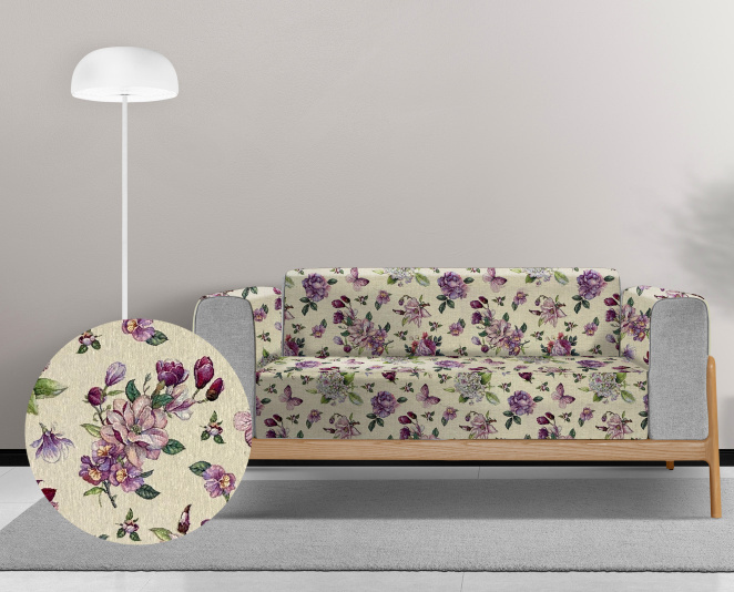 Ervi Gobelínový  přehoz na sedačku/postel - Květinová harmonie