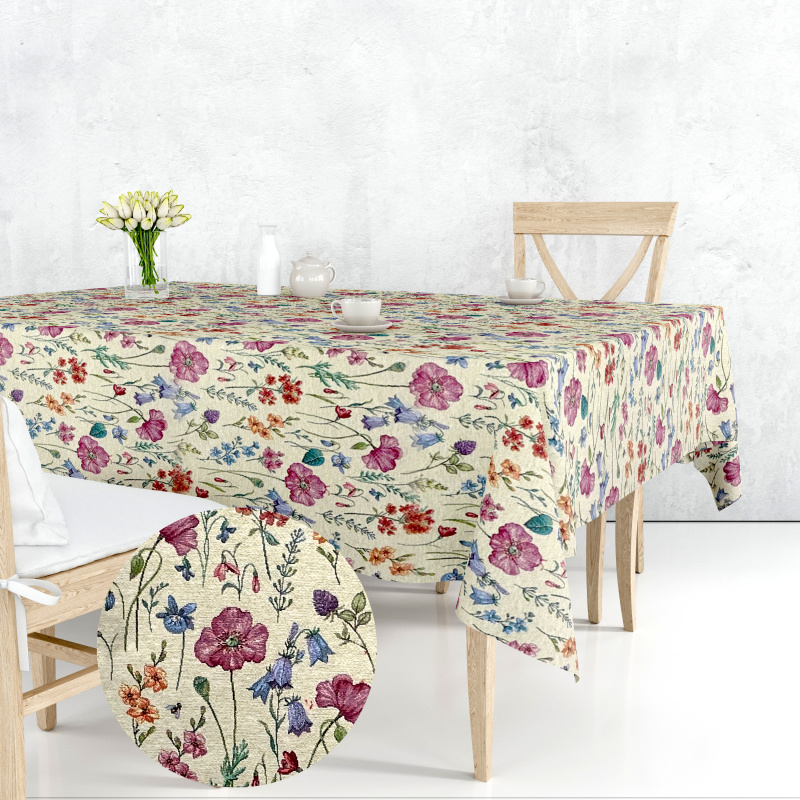 Ervi Gobelínový ubrus na stůl čtvercový - Jemnost přírody