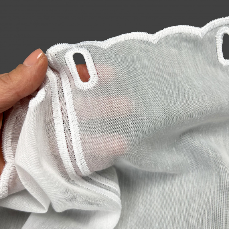 Vitrážková voálová záclona 45289 - výška 40,60 cm , metráž