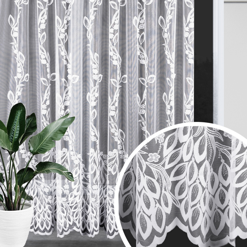 Ervi žakárová hotová záclona s řasící páskou - 7169 (různé velikosti)