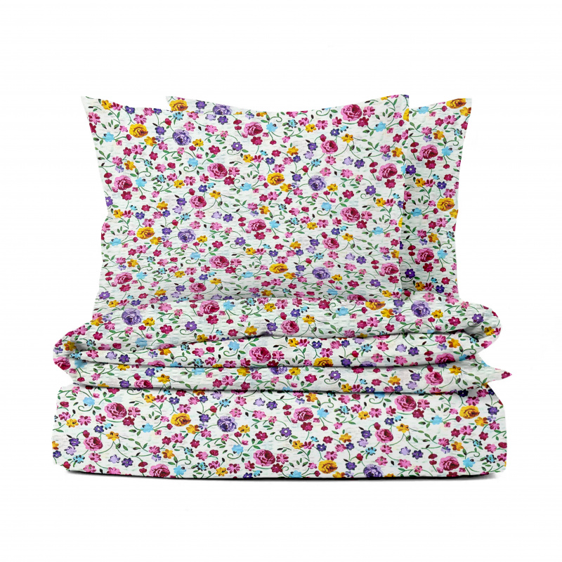 Ervi bavlněné KREPOVÉ povlečení - Květinový ráj