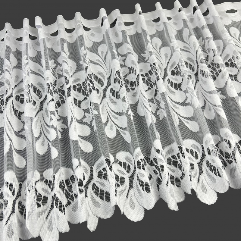 Vitrážková žakárová záclona 15188 - výška 40,60,90 cm , metráž