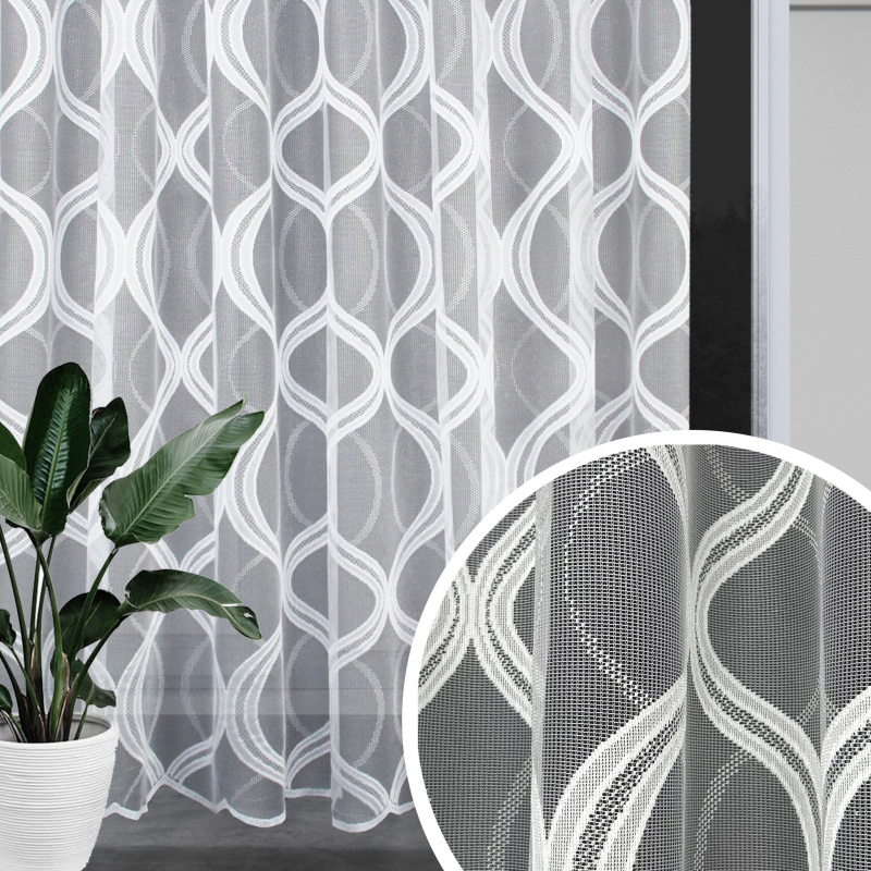 Ervi ﻿žakárová záclona bílá 18990, metráž