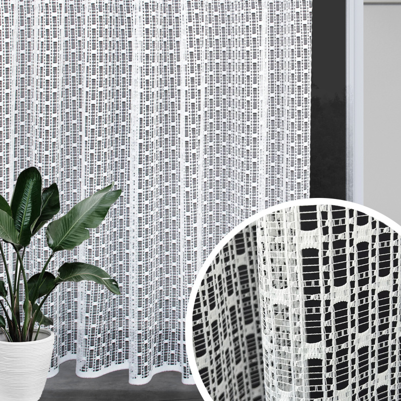 Ervi ﻿žakárová záclona bílá 143, metráž