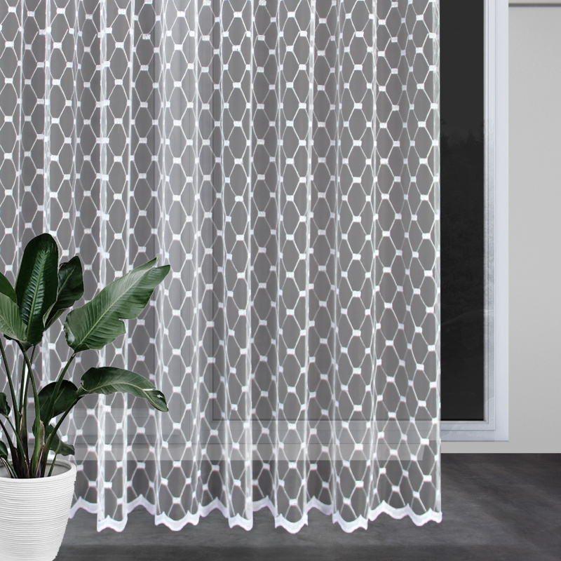 Ervi vyšívaná záclona bílá 3010, metráž