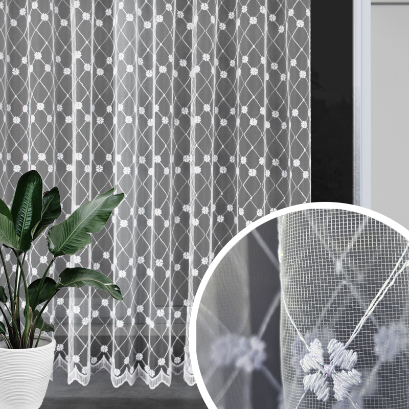 Ervi vyšívaná záclona bílá M37, metráž