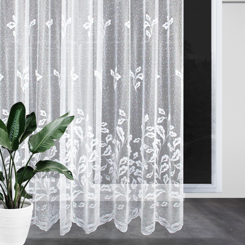 Ervi ﻿žakárová záclona bílá 7281, metráž