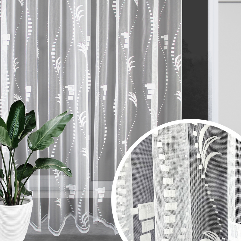 Ervi ﻿žakárová záclona bílá 6712, metráž