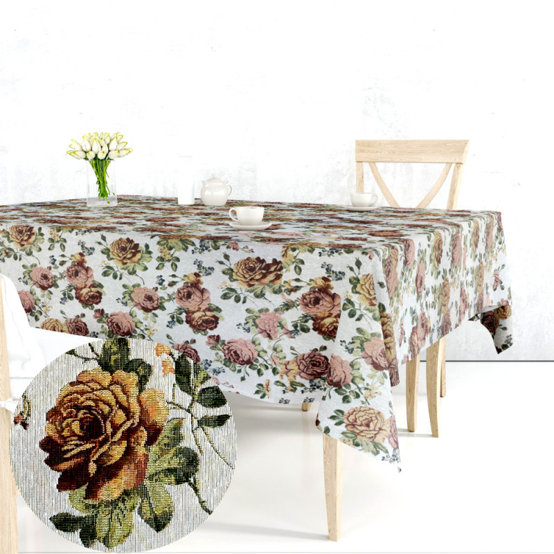 Ervi Gobelínový ubrus na stůl čtvercový - Gold cream