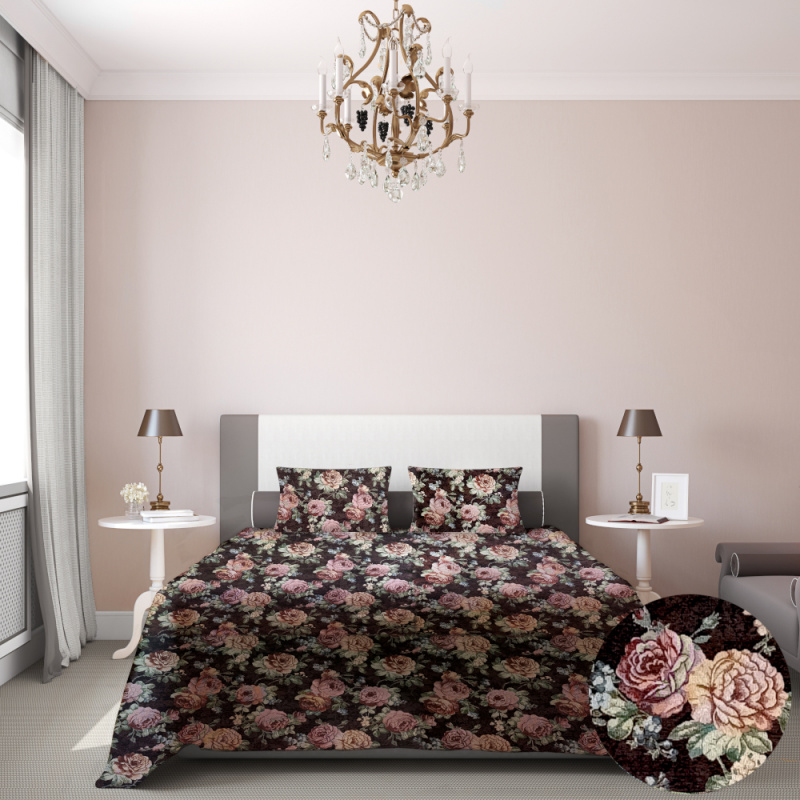 Ervi Gobelínový přehoz na postel jednolůžko/dvoulůžko - Gold černý